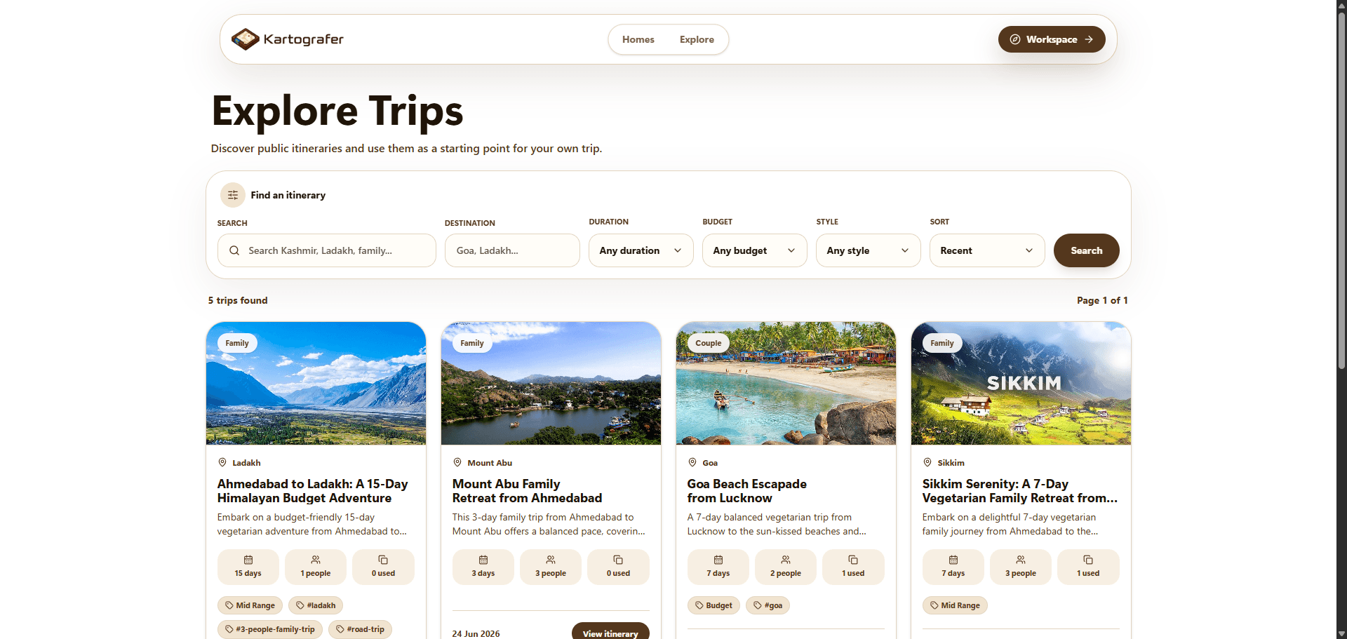 Kartografer - Explore trips
