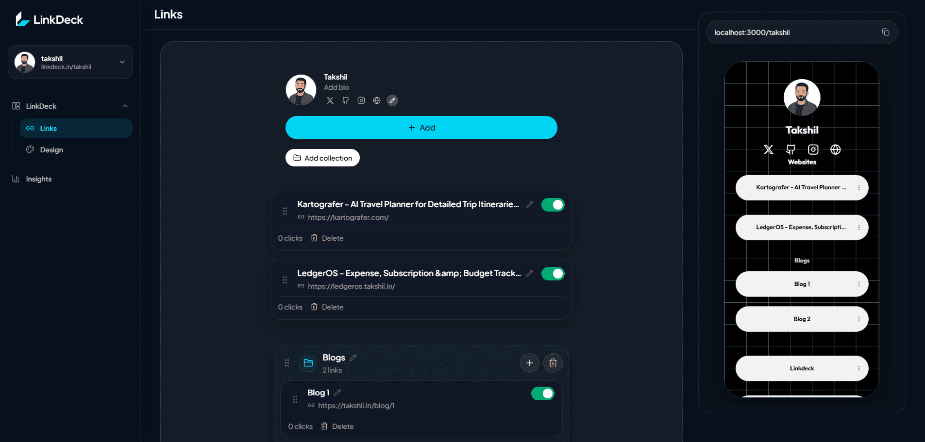 LinkDeck - Links dashboard